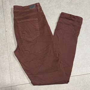 PAIGE Women's Rust Skyline ankle peg Ankle & Cropped Jeans in Brown